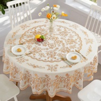 Nappe jetable en PVC tissé, imperméable et résistante à l'huile, style moderne, diamètre 150 cm, motif imprimé personnalisable pour usine