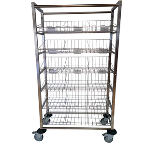 Carrello Ospedaliero con Scaffalatura a Filo, 18 Scomparti, Carrello Mobile per Stoccaggio di Grado Industriale - Product Image 2