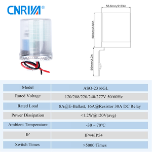 Interrupteur à capteur de lumière photoélectrique extérieur CNRIYA, indice de protection IP54/IP44, délai de 5 secondes, tension 95-305V, porté<span class=keywords><strong>e</strong></span> de détection de 50 cm pour tube - Product Image 2
