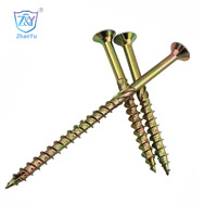 Vis pour aggloméré / vis à bois jaune zingué Phillips/Pozi/Torx à tête fraisée double pour aggloméré