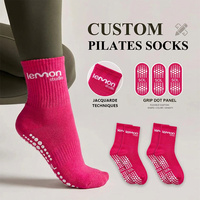 Chaussettes de yoga et de Pilates antidérapantes BiLu Factory Direct, chaussettes de barre antidérapantes personnalisées avec étiquette privée, faible MOQ, vente en gros