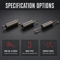 Ressorts de tension spirale en acier à ressorts sur mesure avec crochets, certifiés RoHS et ISO pour machines industrielles et automobiles
