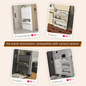Living Room Furniture 3/4 Layer <b>Shoe</b> <b>Rack</b> Factory Wholesale Steel Narrow <b>Shoe</b> Cabinet for Home Hallway Use Grey&White 30 Pairs - Product Image 6