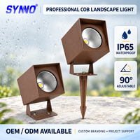 Projecteur paysager COB basse tension extérieur IP65 en aluminium marron, éclairage d'extérieur pour jardin, faisceau de 15, 24, 38, 60 degrés pour pelouse, allée, patio