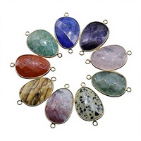 Pendentif Binaural en Agate de Cristal et Jade, avec Cristal de Poudre d'Améthyste et Lapis Lazuli Facetté, Bijoux en Gros de Chine