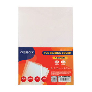 Offispoly Pvc Binding Cover A4 150mic High <b>Transparency</b> 100 <b>Sheets</b> Office Supplies - Product Image 3