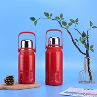 Bouteille isotherme à double paroi en acier inoxydable de 800 ml avec infuseur à thé intégré, poignée ergonomique, couvercle anti-fuite, pour boissons chaudes, utilisation en randonnée