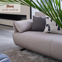 BLAINE Original 211 Modernes Ecksofa Echtes Leder Massivholzrahmen Schaumstoffgefüllt Villa Wohnzimmer Sofa-Set