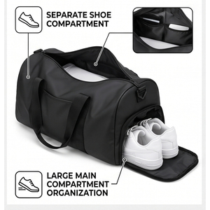 Custom Logo Waterproof Gym <b>Duffel</b> <b>Bag</b> with Shoe Compartment Wet Pocket Large Capacity Travel Weekender Sports <b>Bag</b> - Product Image 2