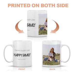 Taza de Café de Cerámica de 11 oz con Impresión Personalizada en Blanco, Negro y Colores, Sublimación, con Imagen, Texto, Nombre o Foto Personalizados - Product Image 2