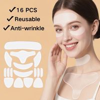 16 Patchs Réutilisables en Silicone Transparent Anti-Âge pour le Visage, Coussinets de Gel Liftants pour Femmes, Soin de la Peau en Gros