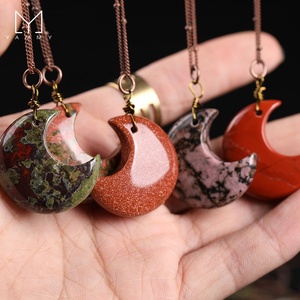 Yammy, exquisito collar con colgante de Luna misteriosa romántica de cristal de bronce a juego para amantes <span class=keywords><strong>y</strong></span> amigos como regalos - Product Image 4