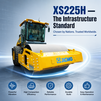 Rouleau compresseur vibrant à tambour unique de 22 tonnes XS225H avec moteur Shangchai, pompe et engrenage à roulement |   Compacteur de sol pour autoroute