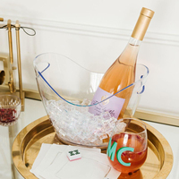 Refroidisseur de vin et de boisson portable avec logo personnalisé Seaux de bar rétro carrés en forme de bateau Seaux de bar carrés en forme de bateau Logo personnalisé pour la glace