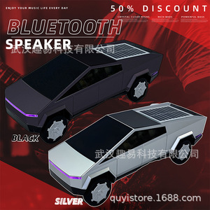 Mini haut-parleur portable Cybertruck avec fonction radio et lumière LED pour voiture et usage domestique - Product Image 3