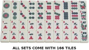 Juego <span class=keywords><strong>de</strong></span> Mahjong Americano <span class=keywords><strong>de</strong></span> Alta Calidad, 166 Fichas Grabadas Color Marfil, 4 Soportes/Impulsadores Combinados, Estuche <span class=keywords><strong>de</strong></span> Aluminio Negro, Melamina - Product Image 4