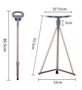 <span class=keywords><strong>Silla</strong></span> de Muleta de aluminio ARY, bastón <span class=keywords><strong>plegable</strong></span> ajustable para caminar con asiento para ancianos discapacitados, suministros de rehabilitación - Product Image 5