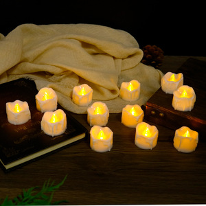 Vela de candelita electrónica <span class=keywords><strong>LED</strong></span> con control remoto, temporizador en forma de lágrima intermitente blanco cálido para fiesta de Halloween, ambiente de plástico - Product Image 2