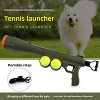 Lanceur de balles de tennis interactif et écologique pour chien, jouet d'extérieur en plastique à motif solide pour l'entraînement