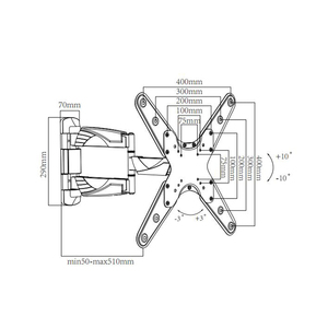 Led <span class=keywords><strong>tv</strong></span> de montaje en <span class=keywords><strong>pared</strong></span> con 10-15 grados de inclinación 26 "-55" <span class=keywords><strong>tv</strong></span> de montaje en <span class=keywords><strong>pared</strong></span> de <span class=keywords><strong>soporte</strong></span> <span class=keywords><strong>180</strong></span> grados <span class=keywords><strong>giratorio</strong></span> - Product Image 2