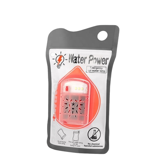 Portable Outdoor Camping Emergency Salt Water Lamp White LED IP55 Rated CE Certified 3.5%-25% Concentration for Disaster