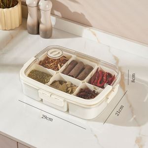 <b>Plastic</b> Injection Spice Storage Box Seasoning Storage Jar Kitchen Storage Household Food Grade Transparent <b>Square</b> Sealed Box- - Product Image 6