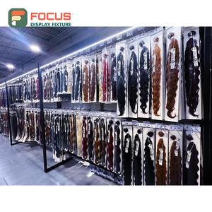 Présentoir de Luxe pour Perruques, Étagère Multi-Niveaux avec Cadre en Verre, Unité de Présentation pour Magasin de Postiches - Product Image 2