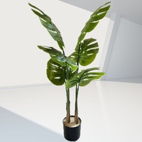 Arbre artificiel Monstera Ceriman de 130 cm, réaliste, écologique, plante tropicale décorative pour les espaces modernes, idéal pour les mariages en intérieur/extérieur