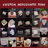 Bague Fine Toi et Moi Double Pierre Moissanite Ronde Poire Coupe VVS Clarté Bague Moissanite Or Massif 14k