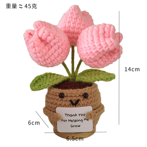 Fleur en crochet faite main, motif cœur positif, « Merci pour votre attention », décoration tricotée, cadeau positif pour femmes, professeurs, mamans, directement de l'usine - Product Image 6