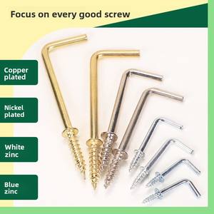 <span class=keywords><strong>Crochet</strong></span> à visser en L à angle droit rembourré, nickelé, bleu, à serrage manuel, autotaraudeur, pour quincaillerie de meubles et d'éclairage - Product Image 2