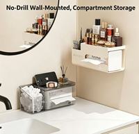 Organisateur de maquillage mural le mieux noté, sans perçage, boîte de rangement cosmétique, porte-mouchoirs pour salle de bain, coiffeuse, chambre à coucher