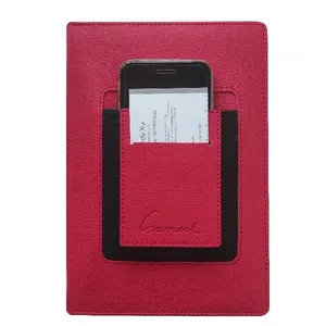 A5 red 2023 pu leather cover notepad dotted jacketed blank notebook factory price 100 sheets