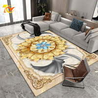 Tapis moderne en velours polyester fabriqué à la machine pour salon, chambre à coucher, salle à manger, bureau à domicile - Couleur personnalisable