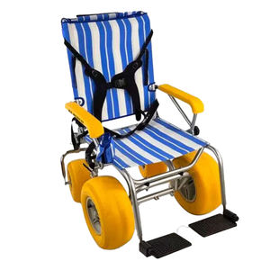 Fauteuil roulant de plage compact KSM-SW2 Ocean Walk avec repose-pieds réglables, chaise de plage accessible pour les entreprises de location - Product Image 6