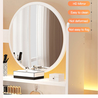 Mobilier moderne pour chambre Coiffeuse avec miroir et tiroirs Ensemble table de courtoisie maquillage blanc avec tabouret