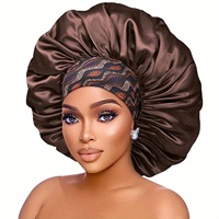 Vente chaude femmes grand Satin sommeil cheveux Bonnet personnalisé imprimé bande élastique en gros quotidien Applicable