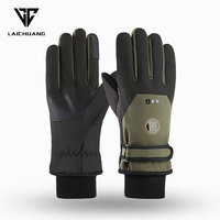 Gants de ski pour hommes, compatibles écran tactile, doublure polaire épaisse, imperméables, pour la moto, le cyclisme hivernal et les trajets quotidiens