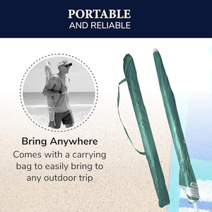Sombrilla de Playa Portátil de 6 Pies con Protección UV, Parasol para Exteriores con Bolsa de Hombro, Sombrilla de Viaje Ligera para Adultos - Product Image 4