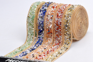 Bling pierres colorées mixte strass chaîne coupe - Product Image 2