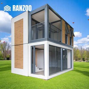 Casa modular de acero pesado con aislamiento insonorizado de lujo resistente a los tifones Villa para terrenos <span class=keywords><strong>vacantes</strong></span> para construir casas rápidamente - Product Image 1