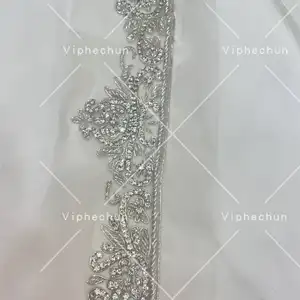 Helles Hochzeits kleid Transparente BH-Spitze Applique Brautkleid V-Ausschnitt Robe Brautkleid