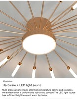 Plafonnier LED moderne nordique en métal avec télécommande et gradation pour le salon