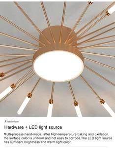 Moderno LED luce a sospensione nordico in metallo lampadario plafoniere con telecomando e dimmerabile per soggiorno - Product Image 3