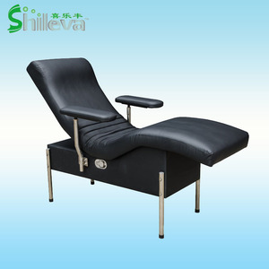 Shilleva Manual Blood Collection Chair Black <b>Adjustable</b> For Hospital Use - Product Image 1