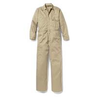Fournisseur chinois prix bon marché veste de mécanicien TC 65/35 combinaison de chaudière durable uniforme de vêtements de travail industriels kaki personnalisé pour hommes