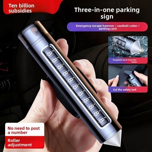 <span class=keywords><strong>Plaque</strong></span> de stationnement mobile 3-en-1 DRC avec marteau brise-vitre de voiture et <span class=keywords><strong>plaque</strong></span> de numéro temporaire rotative – Garantie 1 an - Product Image 2