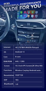 10.5 inch đài phát thanh xe cho Infiniti qx30 Q30 2013 2018 Android đa phương tiện GPS navigation Player đơn vị không dây Carplay màn hình cảm ứng - Product Image 6