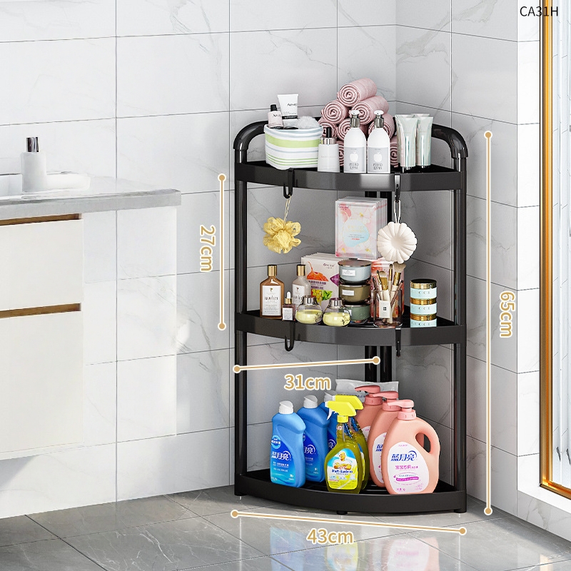 support d'angle noir à trois niveaux