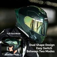 Casque de moto modulaire 2 en 1 Chameleon avec visière double rabattable